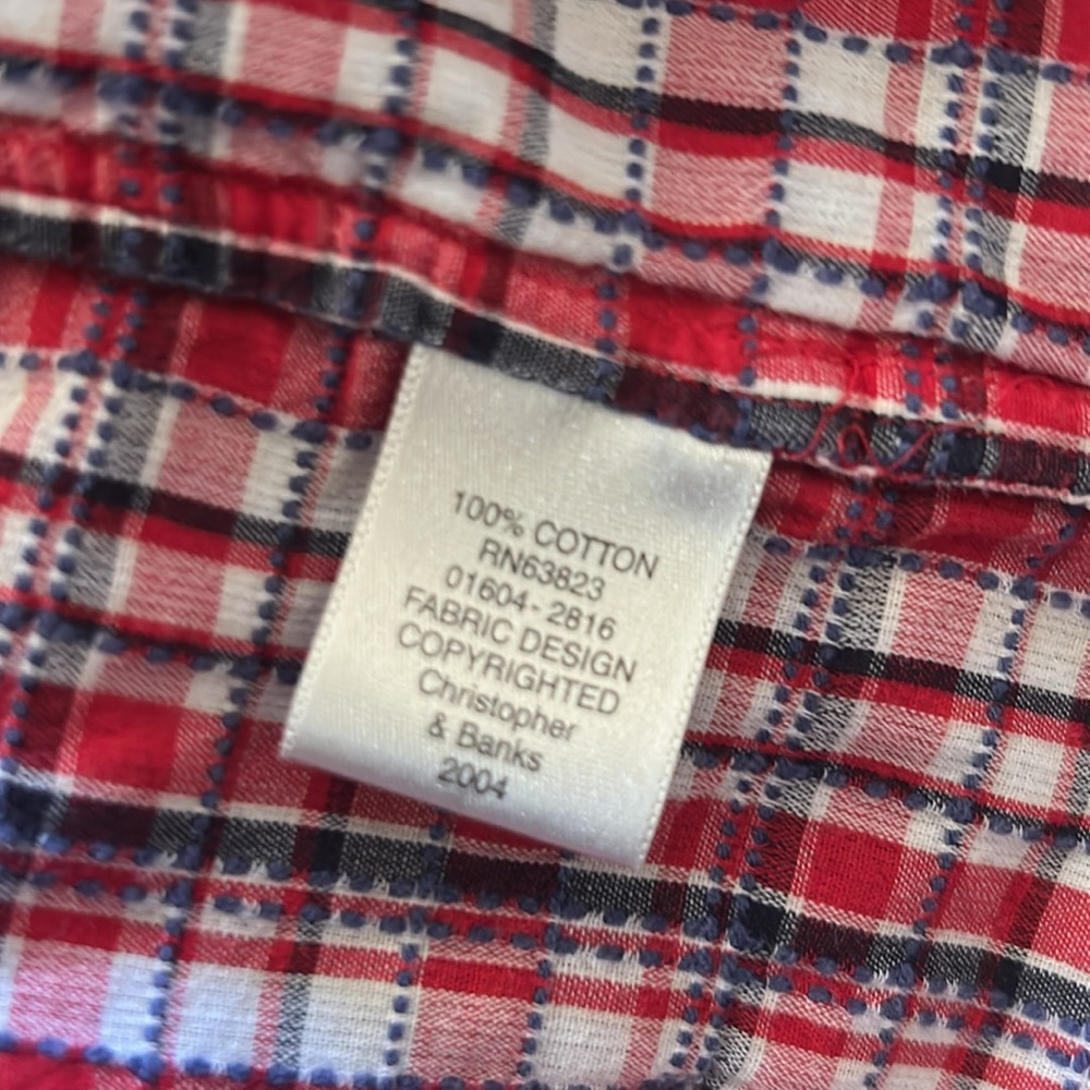 Red, White and Blue Plaid Shirt - Picture 15 of 16